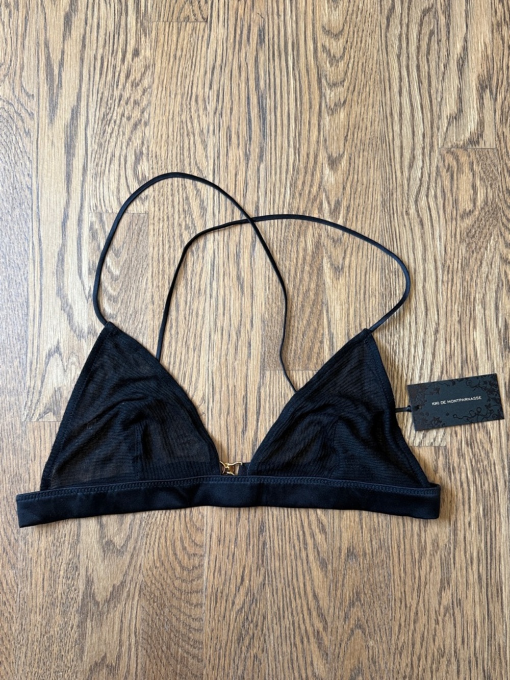 Black Triangle Bralette with Adjustable Straps